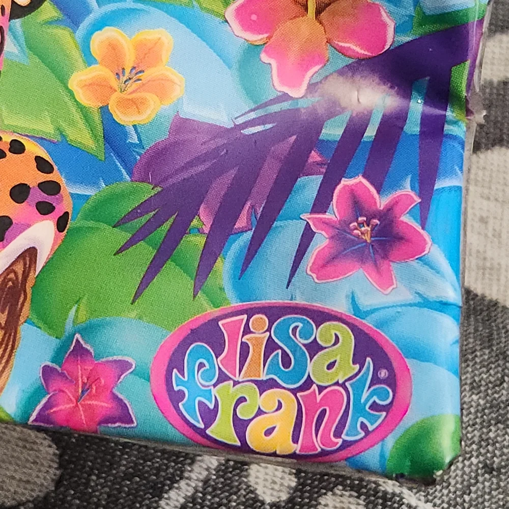 Vintage Lisa Frank Hunter Leopard Vinyl Zippered Pencil Pouch Case 7.5